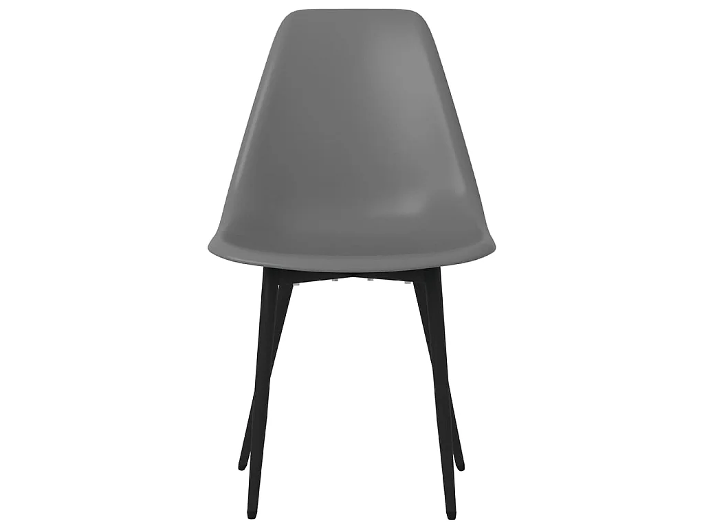Cadeiras de jantar 6 pcs PP cinzento