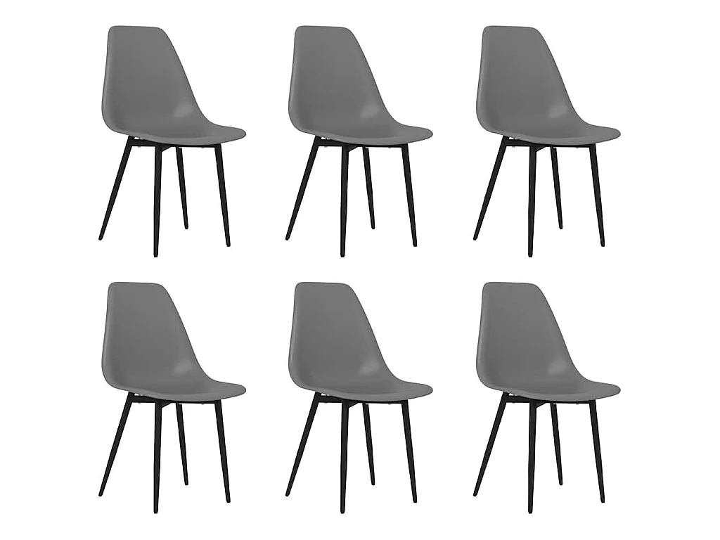 Chaises à manger lot de 6 gris PP