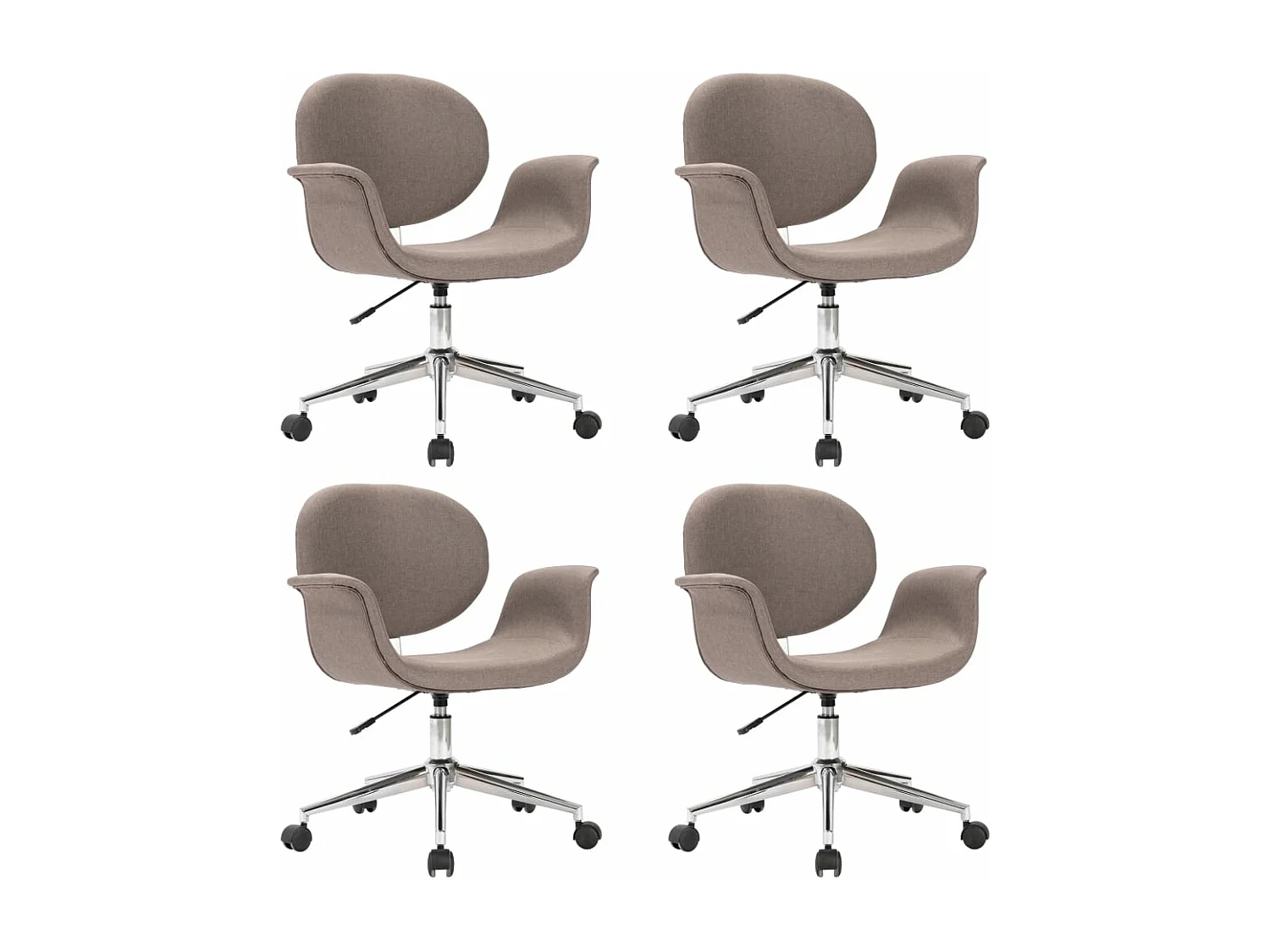Chaises pivotantes à manger lot de 4 taupe tissu