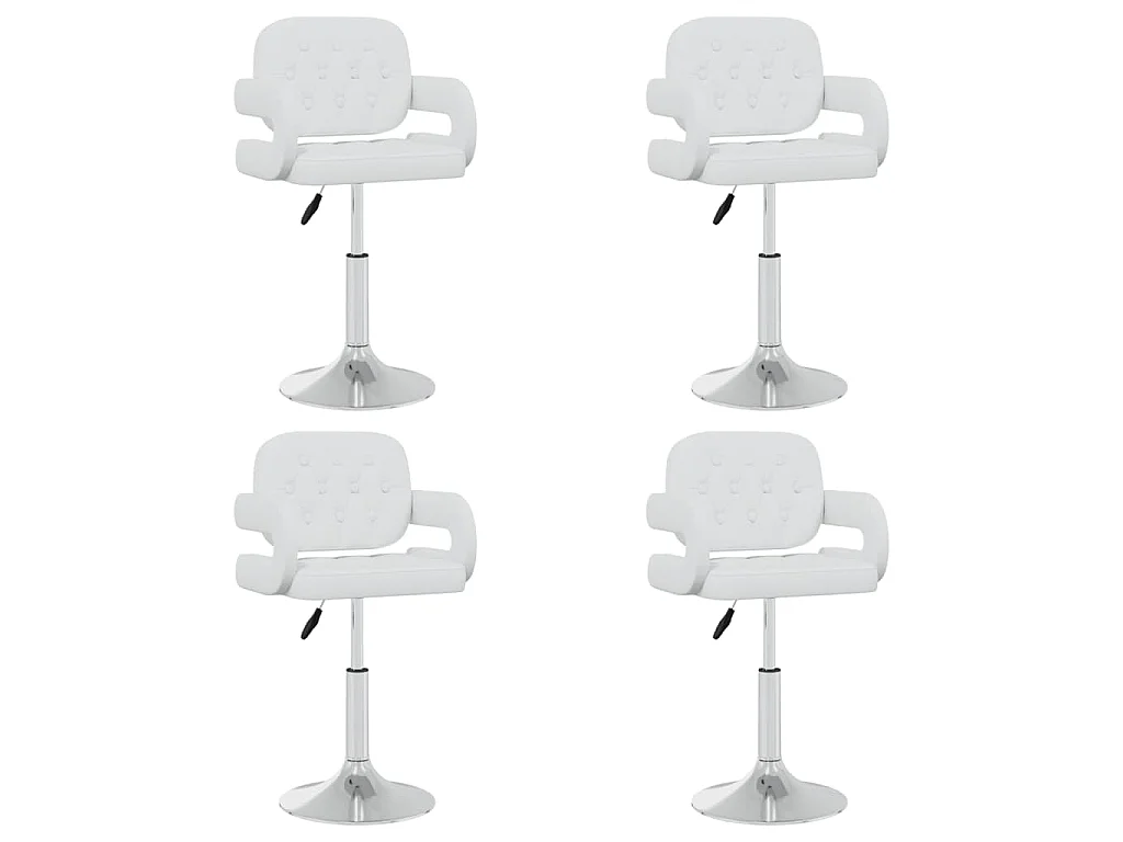 Chaises pivotantes à manger lot de 4 Blanc Similicuir