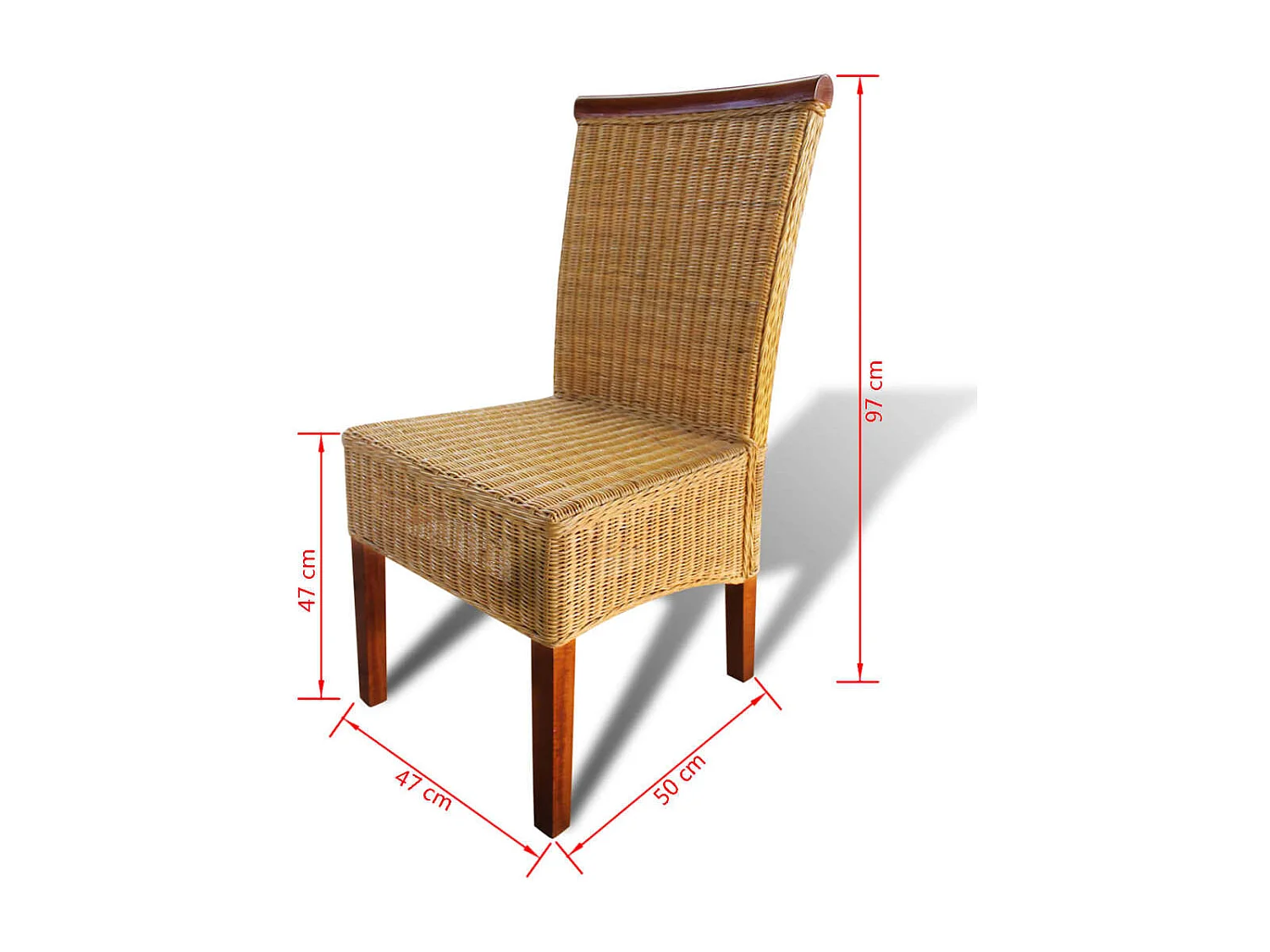 Esszimmerstühle 2 Stk. Braun Natur Rattan