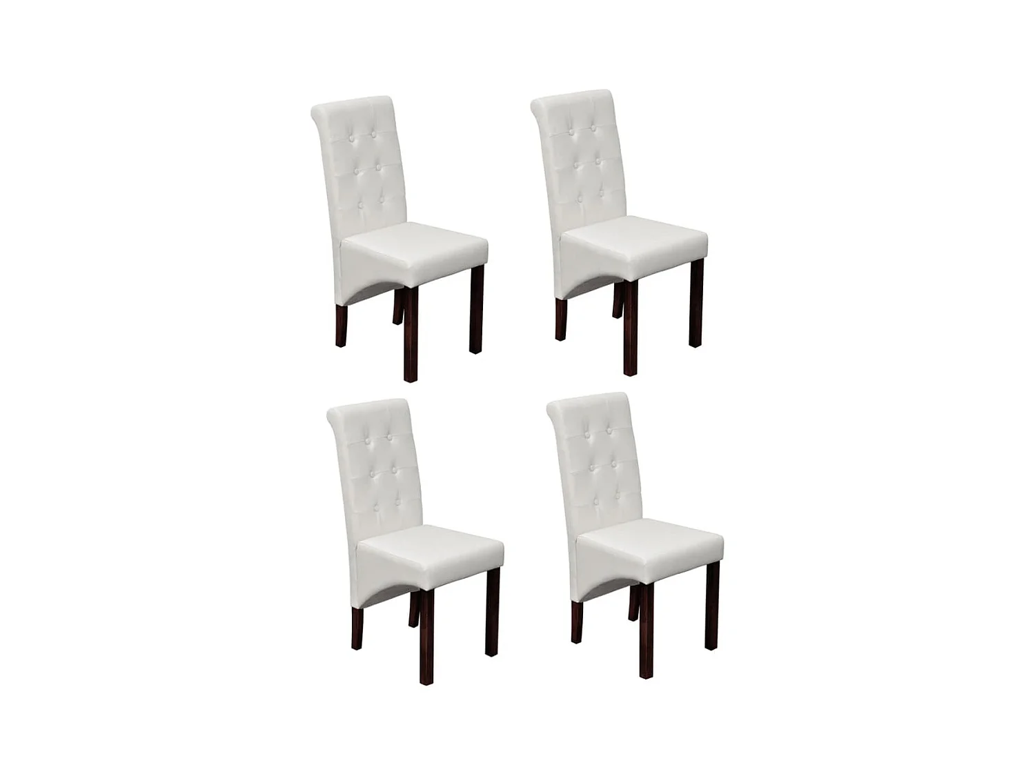 Chaises à manger lot de 4 blanc similicuir