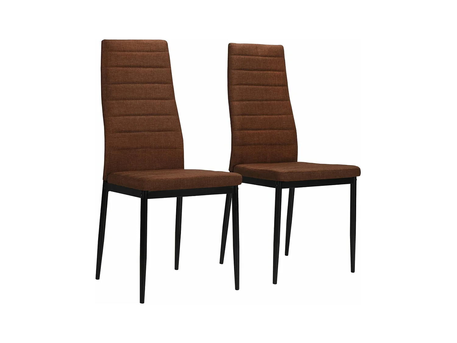 Chaises à manger lot de 2 marron tissu