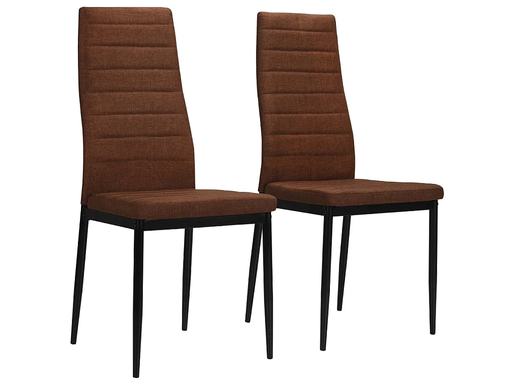 Chaises à manger lot de 2 marron tissu