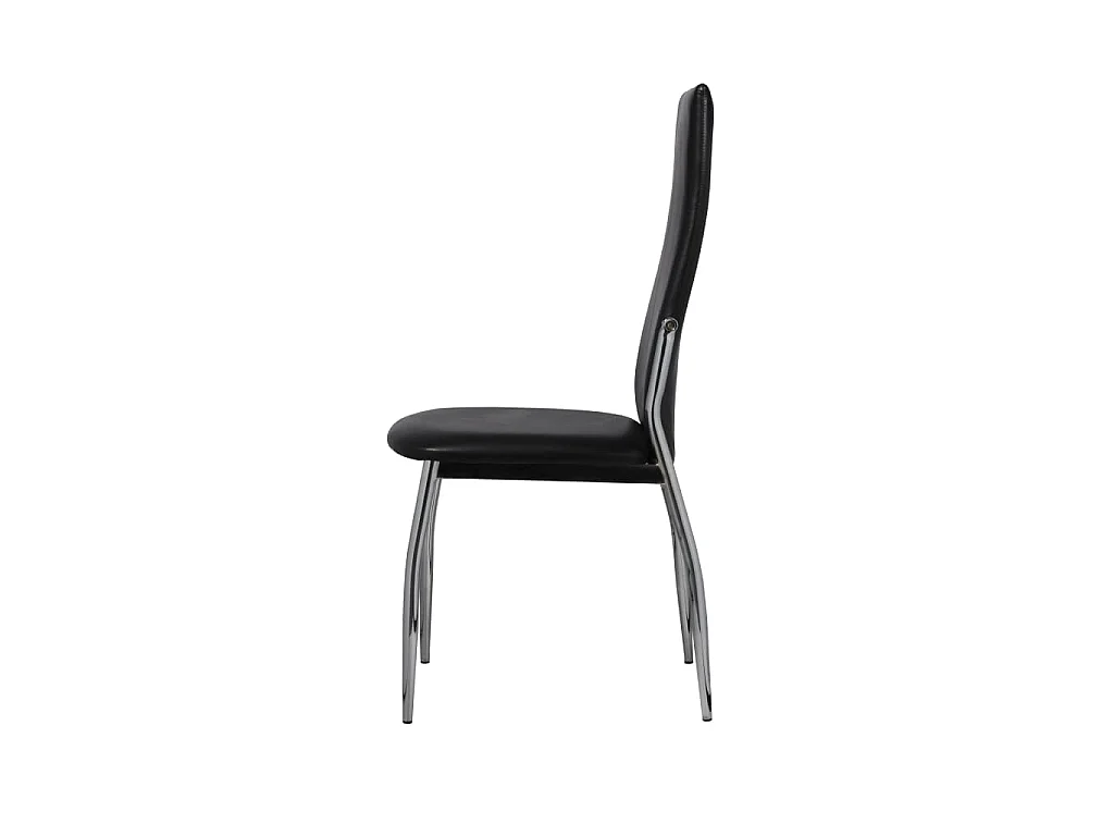 Chaises à manger lot de 4 noir similicuir