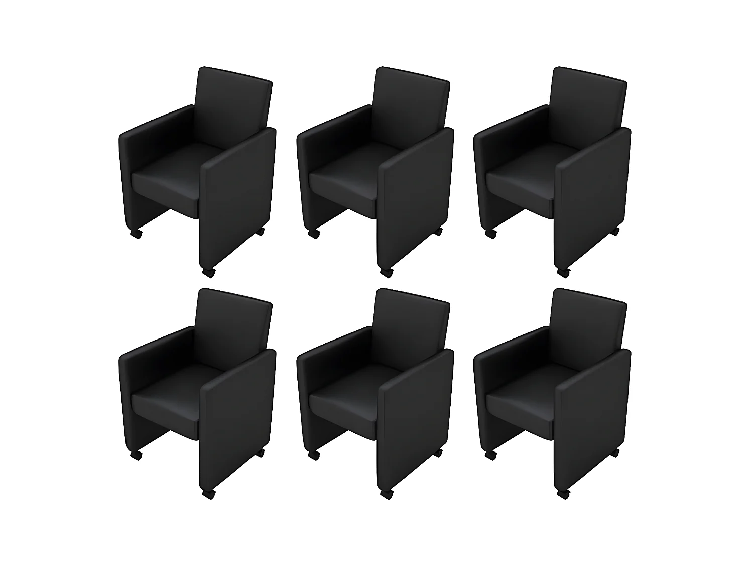 Chaises à manger lot de 6 noir similicuir