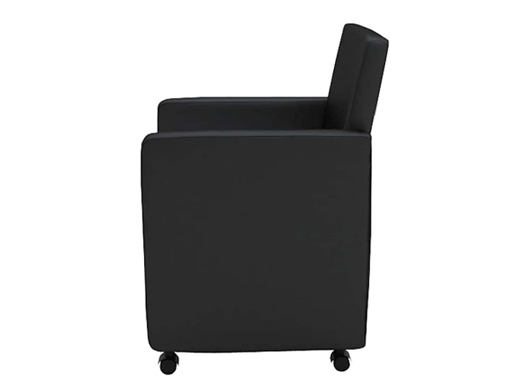 Chaises à manger lot de 6 noir similicuir