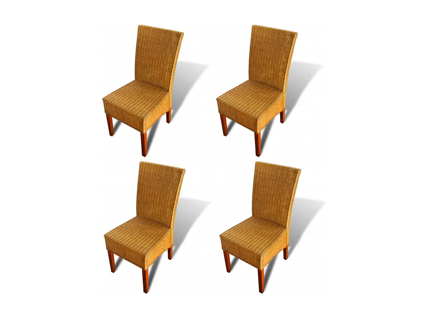 Esszimmerstühle 4 Stk. Natur Rattan Braun