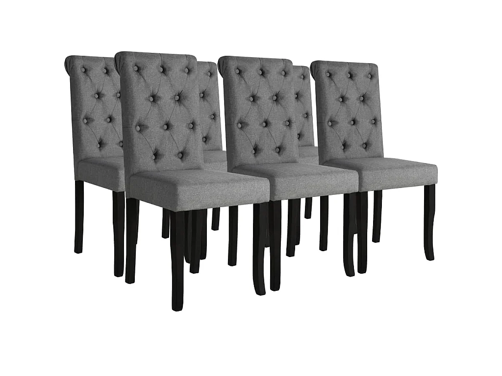 Chaises à manger lot de 6 gris foncé tissu