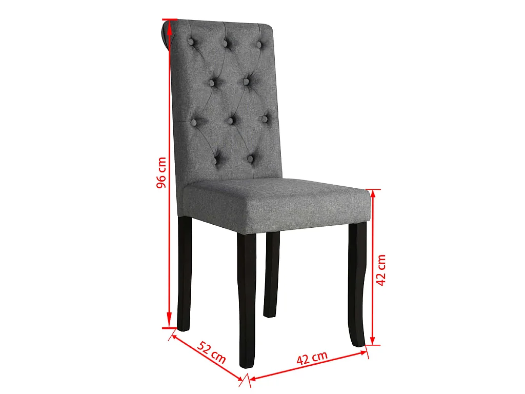 Chaises à manger lot de 6 gris foncé tissu
