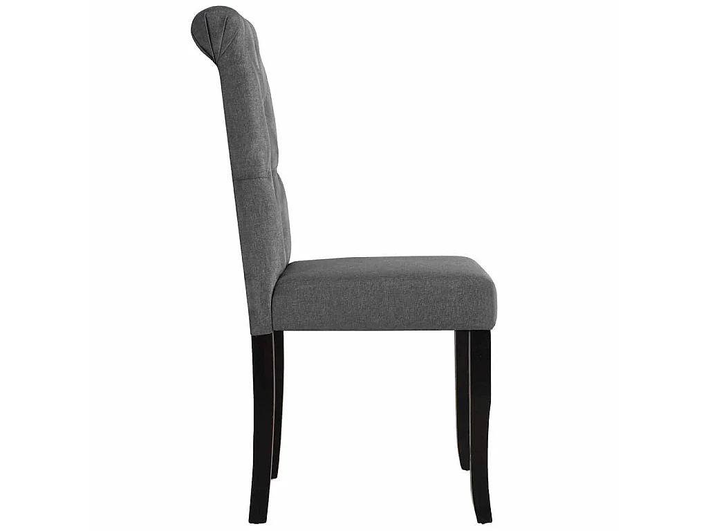 Chaises à manger lot de 6 gris foncé tissu