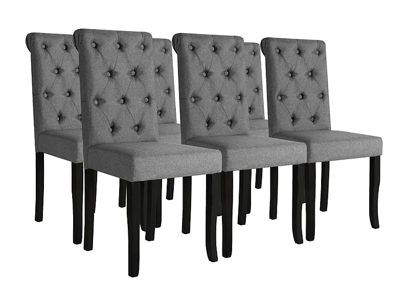 Chaises à manger lot de 6 gris foncé tissu