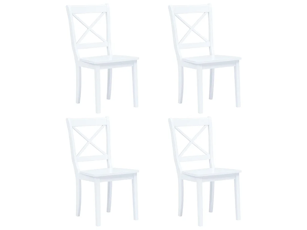 Cadeiras de jantar 4 pcs madeira de seringueira maciça branco