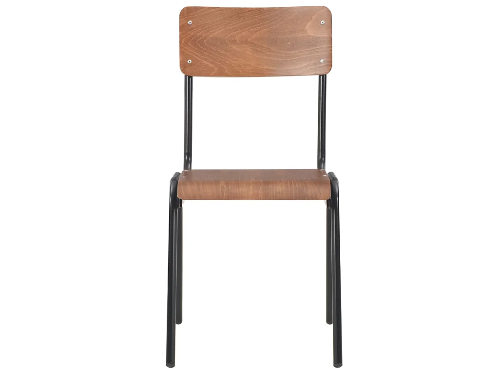 Eetkamerstoelen 4 st massief multiplex staal bruin