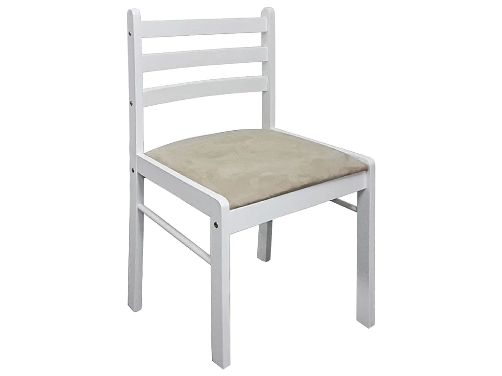 Chaises à manger lot de 4 blanc hévéa solide et velours