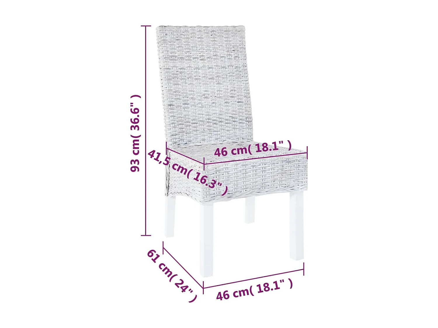 Esszimmerstühle 2 Stk. Hellbraun Kubu-Rattan und Mahagoniholz