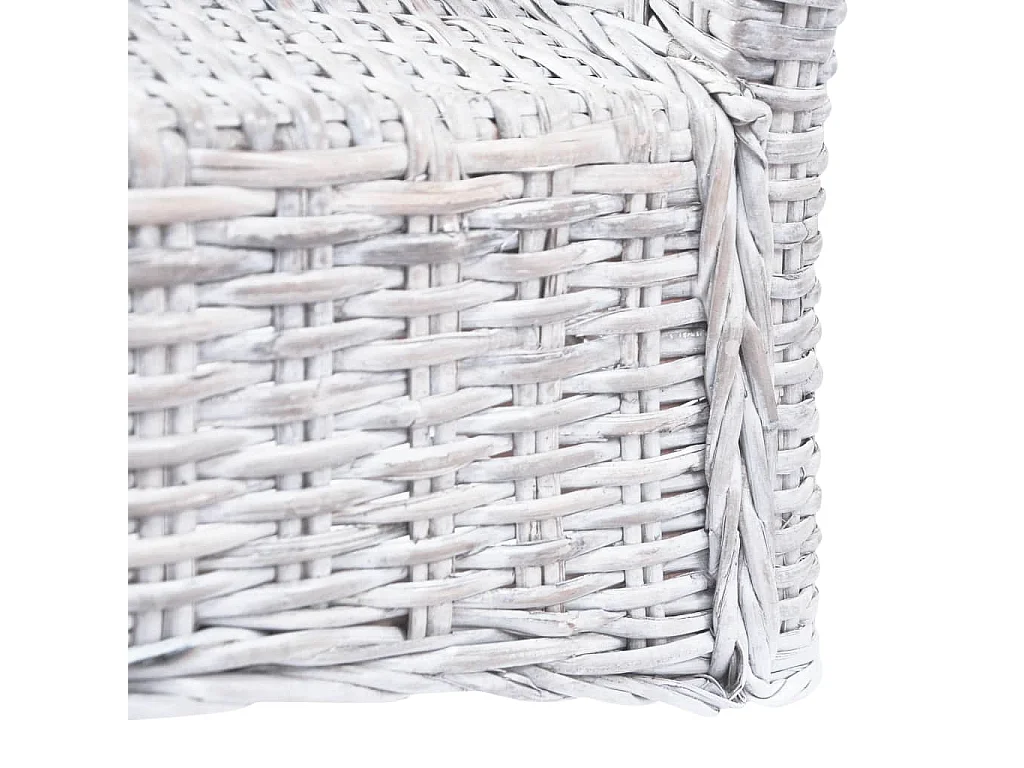 Esszimmerstühle 2 Stk. Hellbraun Kubu-Rattan und Mahagoniholz