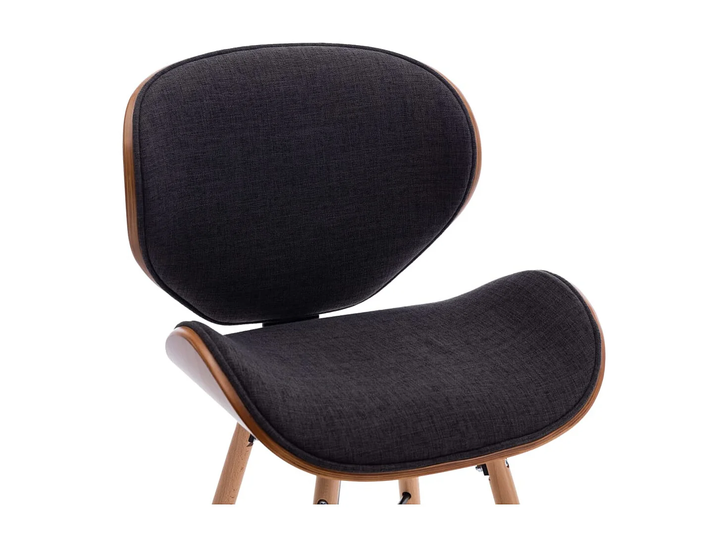 Sillas de comedor 2 unidades tela y madera curvada gris oscuro