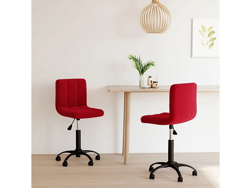 Cadeiras de jantar giratórias 2 pcs veludo vermelho tinto