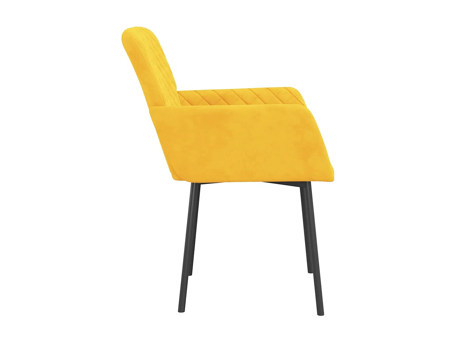 Chaises à manger lot de 2 Jaune Velours