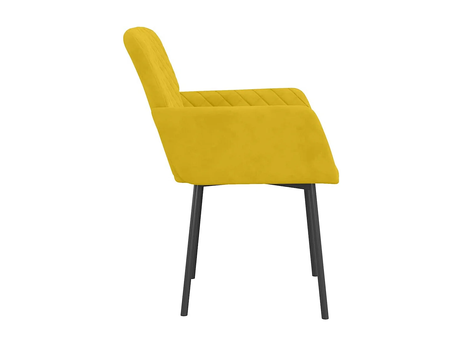 Chaises à manger lot de 2 Jaune Velours