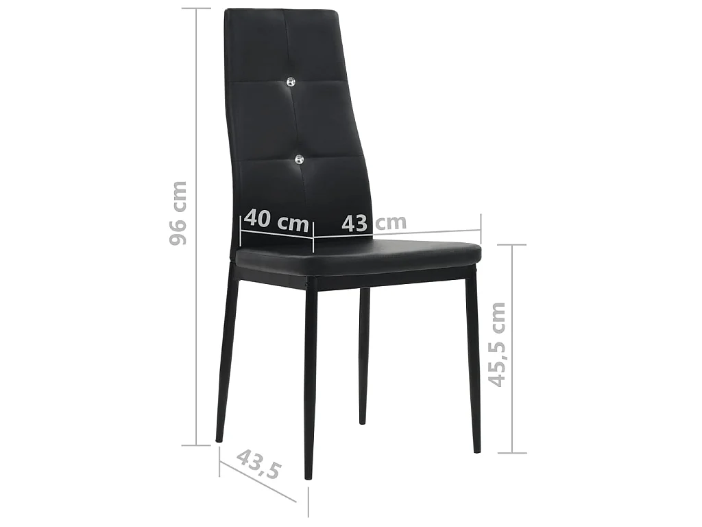 Sedie da Pranzo 6 pz Nere in Similpelle