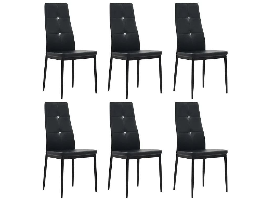 Eetkamerstoelen 6 st kunstleer zwart