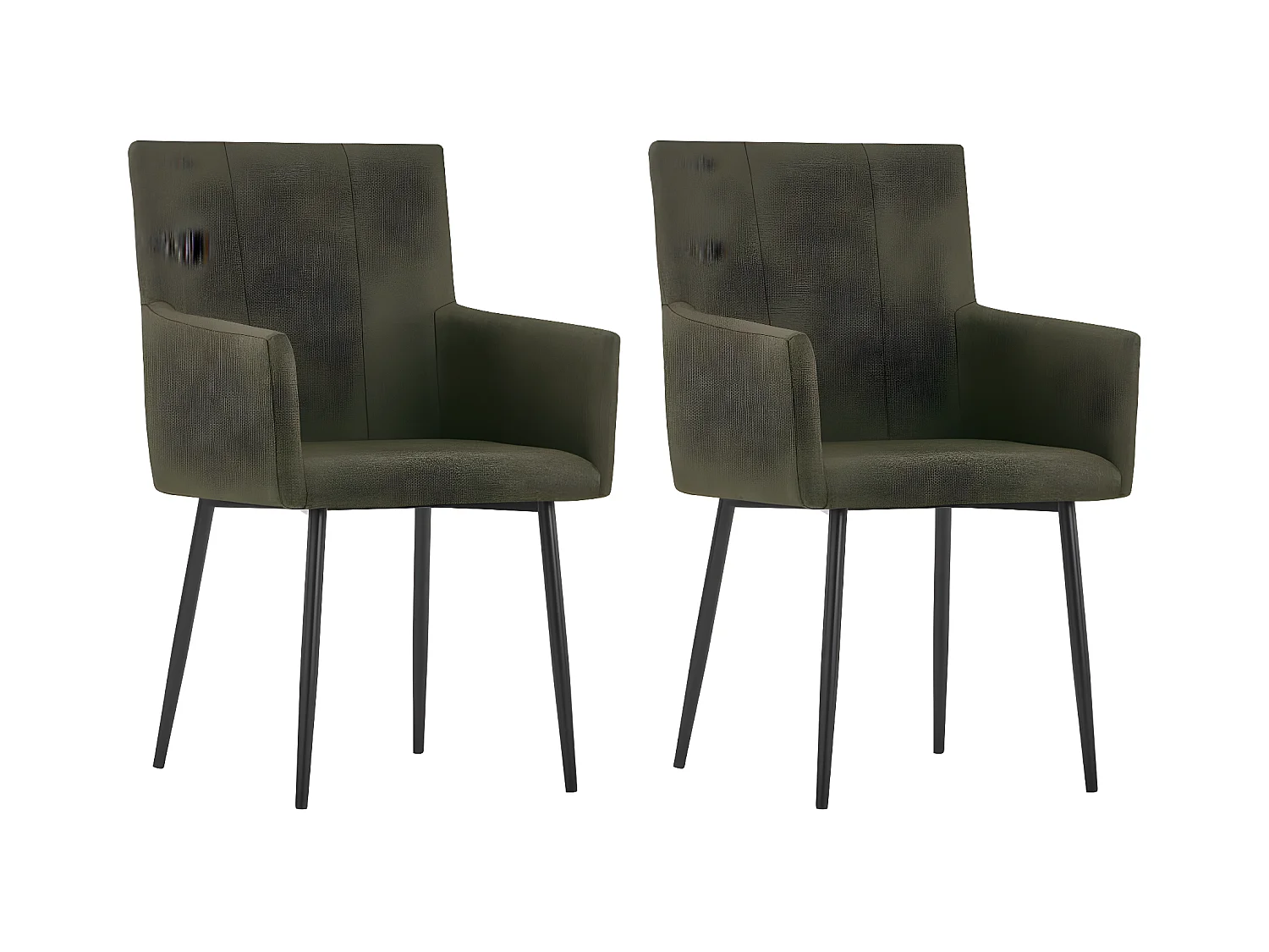 Eetkamerstoelen 2 st met armleuningen stof bruin