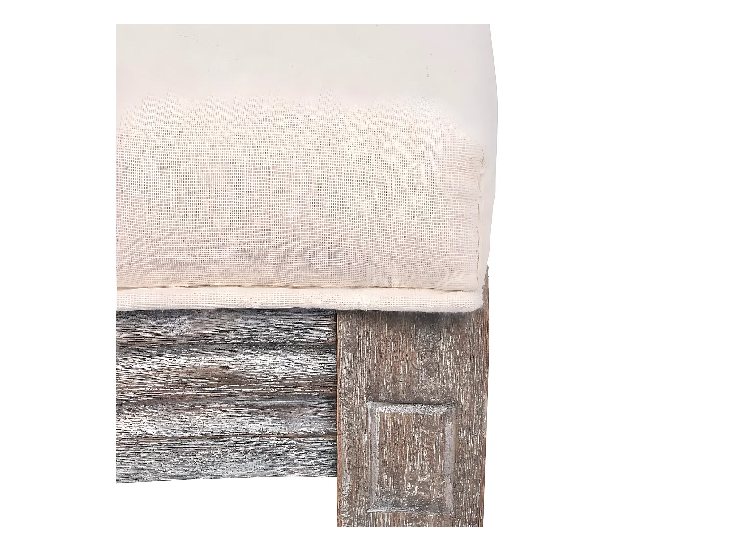 Chaises à manger lot de 4 crème tissu