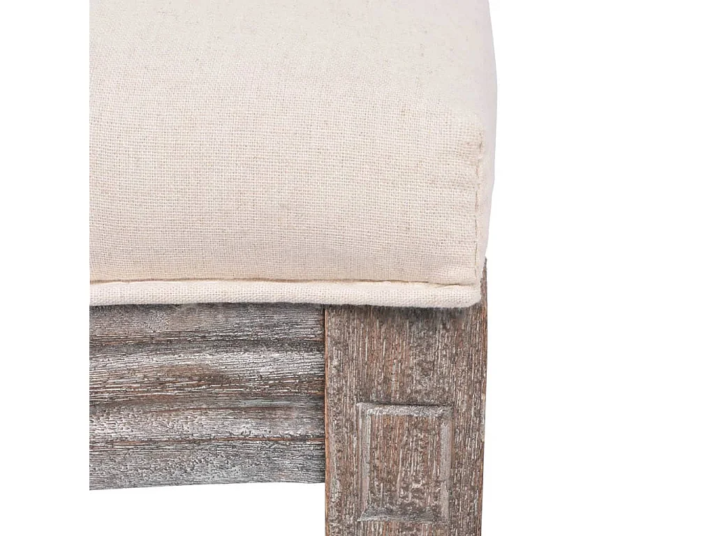 Chaises à manger lot de 4 crème tissu