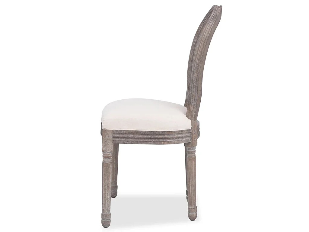 Cadeiras de jantar 4 pcs tecido cor creme