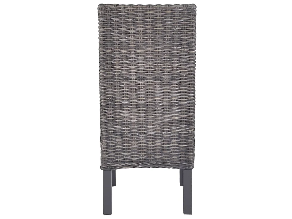 Chaises à manger lot de 6 marron rotin Kubu et bois de manguier