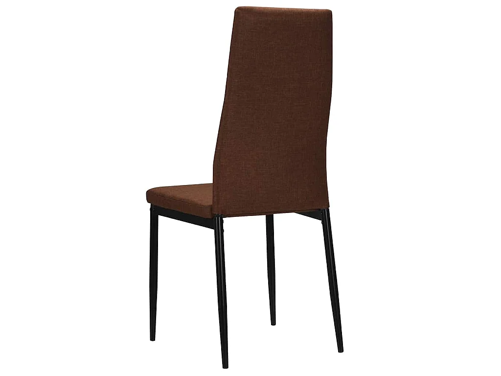 Sillas de comedor 4 unidades tela marrón