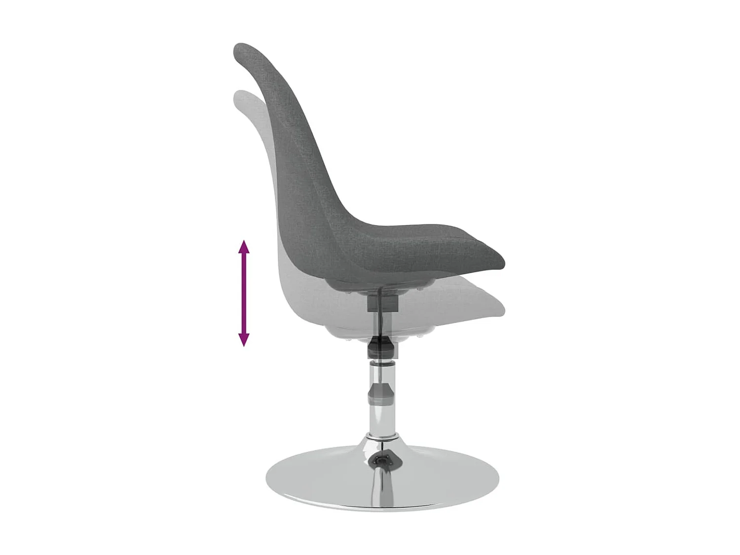 Chaises pivotantes à manger lot de 4 Gris clair Tissu