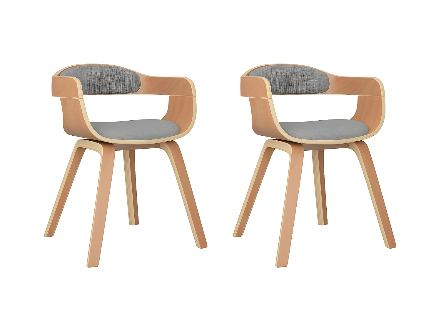 Esszimmerstühle 2 Stk. Taupe Bugholz und Stoff