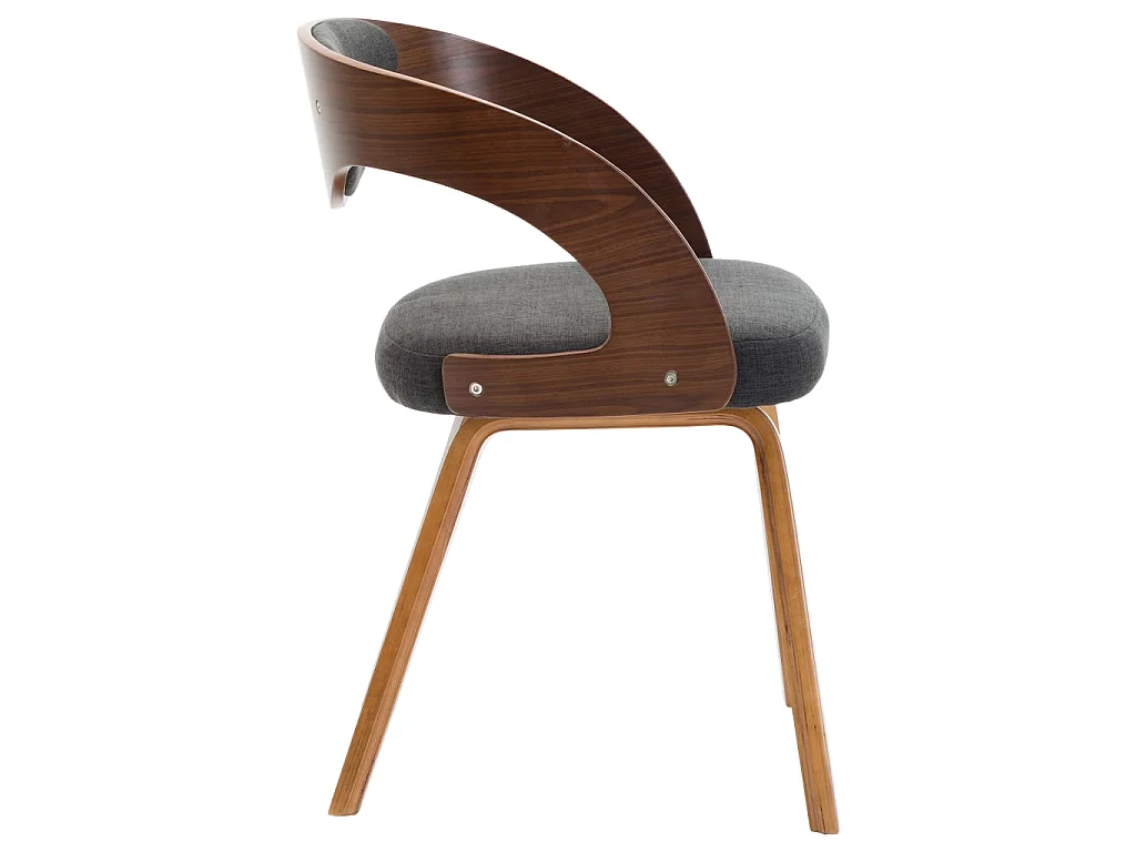 Eetkamerstoelen 2 st gebogen hout en stof donkergrijs