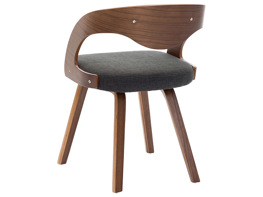 Eetkamerstoelen 2 st gebogen hout en stof donkergrijs