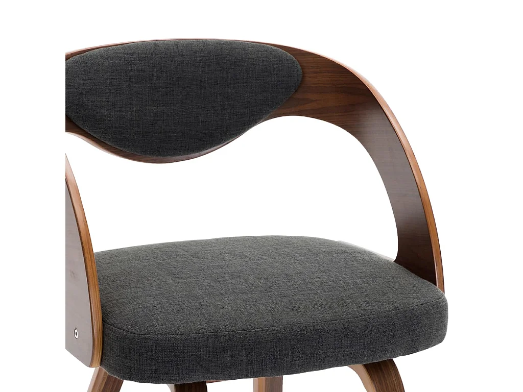 Eetkamerstoelen 2 st gebogen hout en stof donkergrijs