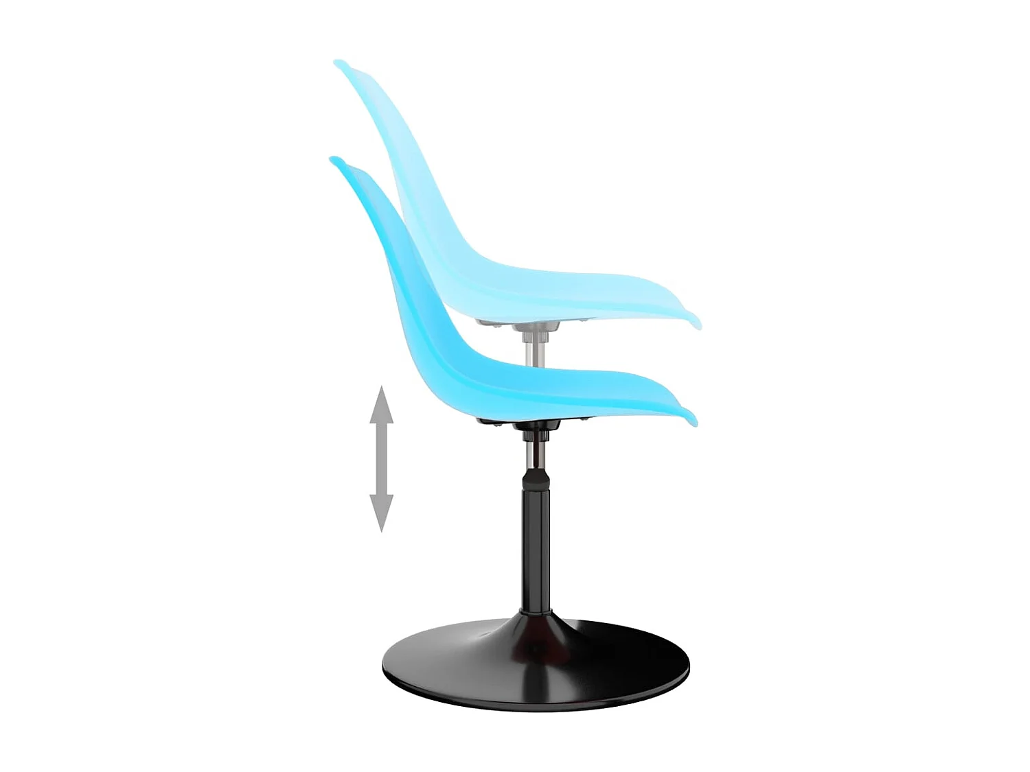 324193  Swivel Dining Chairs 2 pcs Blue PP