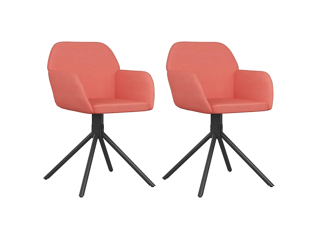 Chaises pivotantes à manger lot de 2 Rose Velours