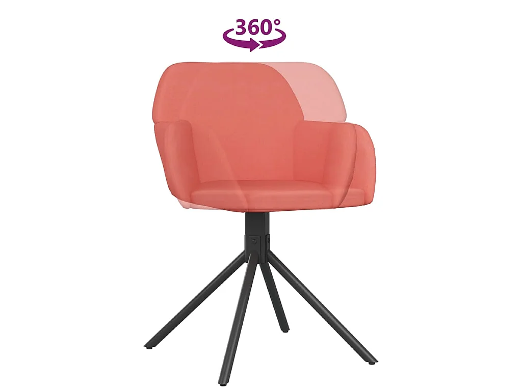 Chaises pivotantes à manger lot de 2 Rose Velours