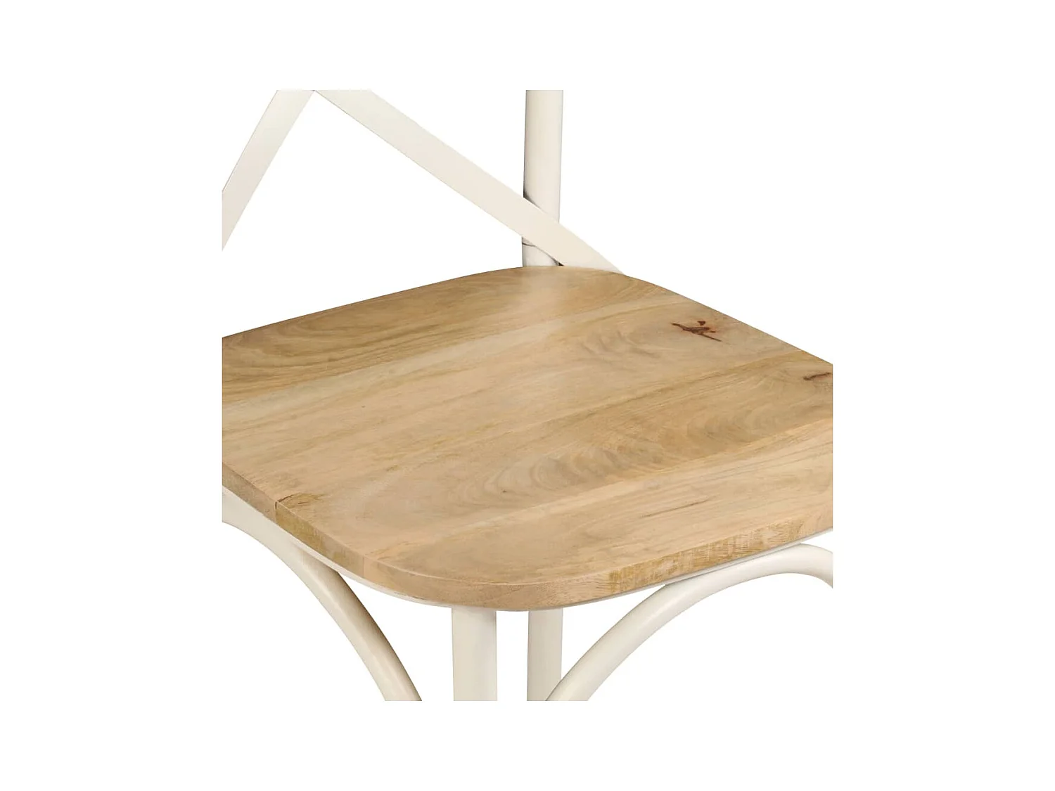 Kruisstoelen 2 st massief mangohout wit