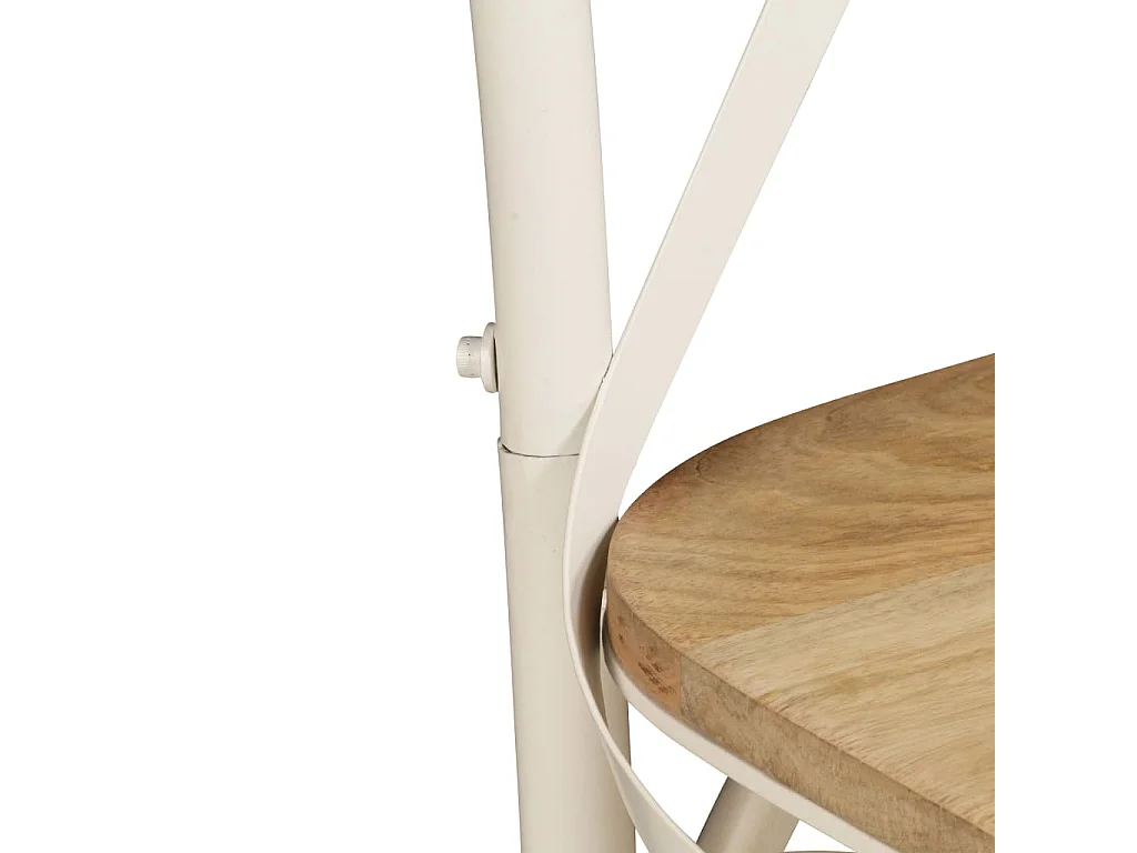 Chaises à dossier croisé lot de 2 blanc bois de manguier solide