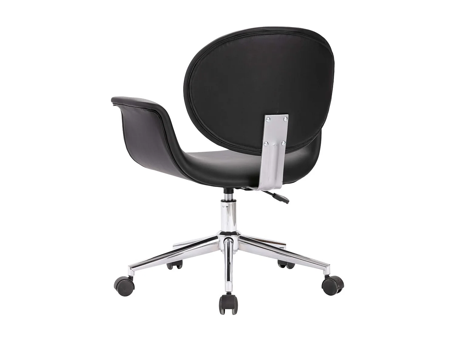 Chaise pivotante à manger Noir Similicuir