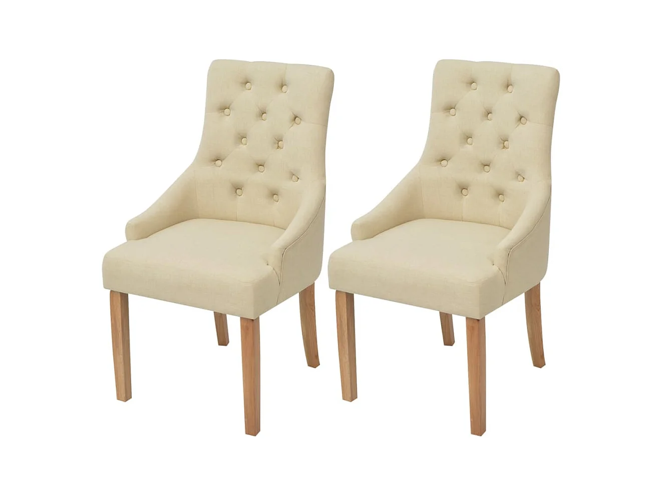 Esszimmerstühle 2 Stk. Creme Stoff