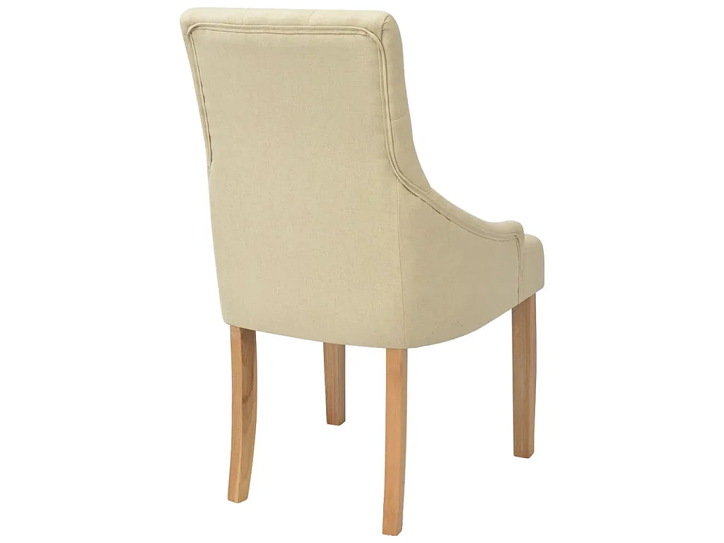 Sillas de comedor 2 unidades tela color crema