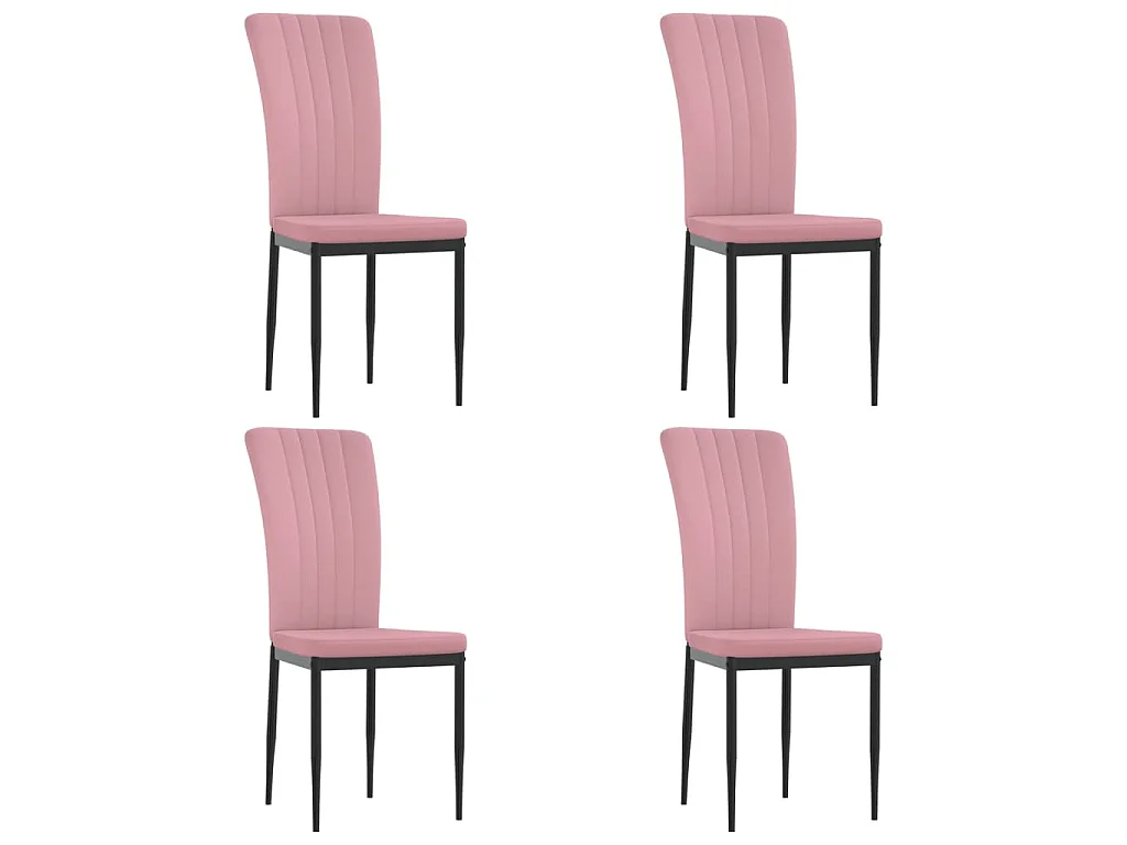 Cadeiras de jantar 4 pcs veludo rosa
