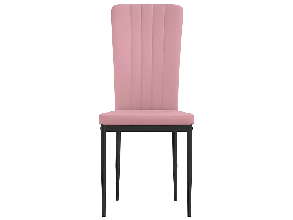 Cadeiras de jantar 4 pcs veludo rosa