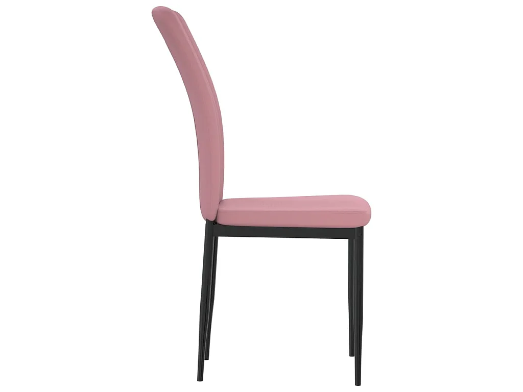 Cadeiras de jantar 4 pcs veludo rosa