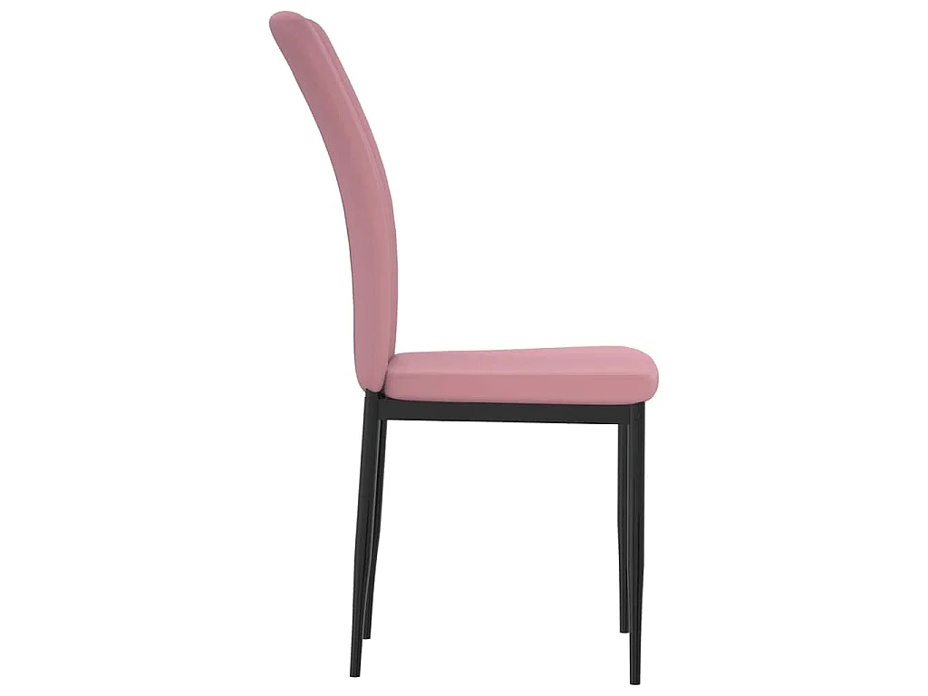 Sedie da Pranzo 4 pz Rosa in Velluto